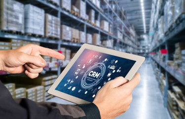 Customer relationship management system on modish computer for CRM business and enterprise