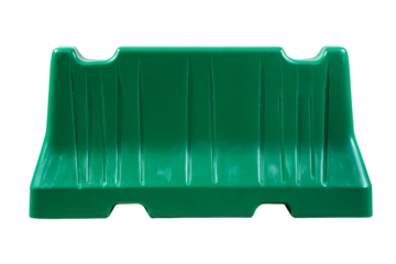 a green plastic bench on a white background