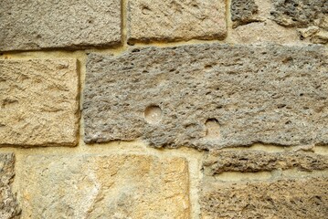 Ancient stone wall in the old city of Baku. High quality photo