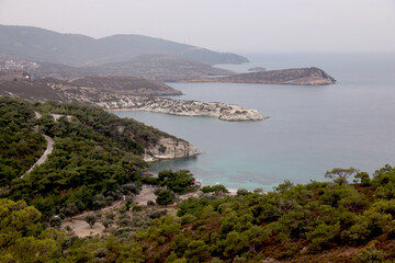 bay, Foca bay, seaside, peaceful beaches, birds-eye view beaches, hills,