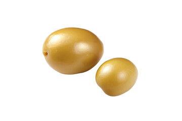 two golden apples are on a white surface