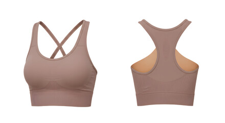 A stylish and comfortable women's sports bra displayed from the front and back, ideal for fitness and activewear photography