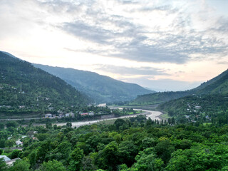 Peaceful, lush green landscape