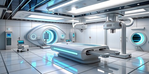 Medical X-ray machine in a hospital room