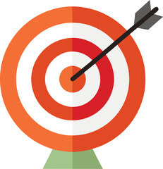 Bullseye target with arrow icon on white background
