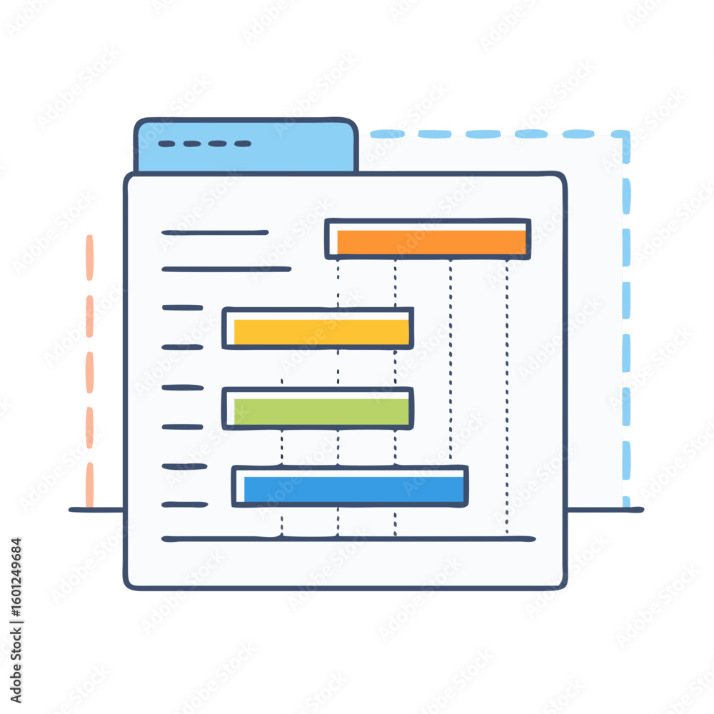 Poster a graphical representation of a project timeline or gantt chart illustration