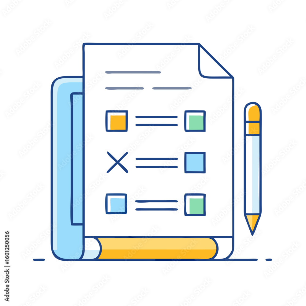 Aufkleber checklist with pen for business management task and to do list