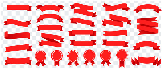 red ribbons set