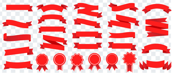 red ribbons set