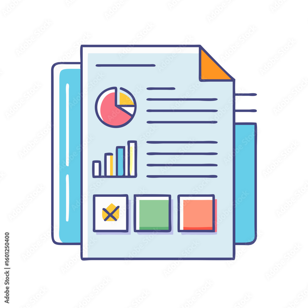 Poster Data Analysis Report with Charts and Graphs on a Filing System