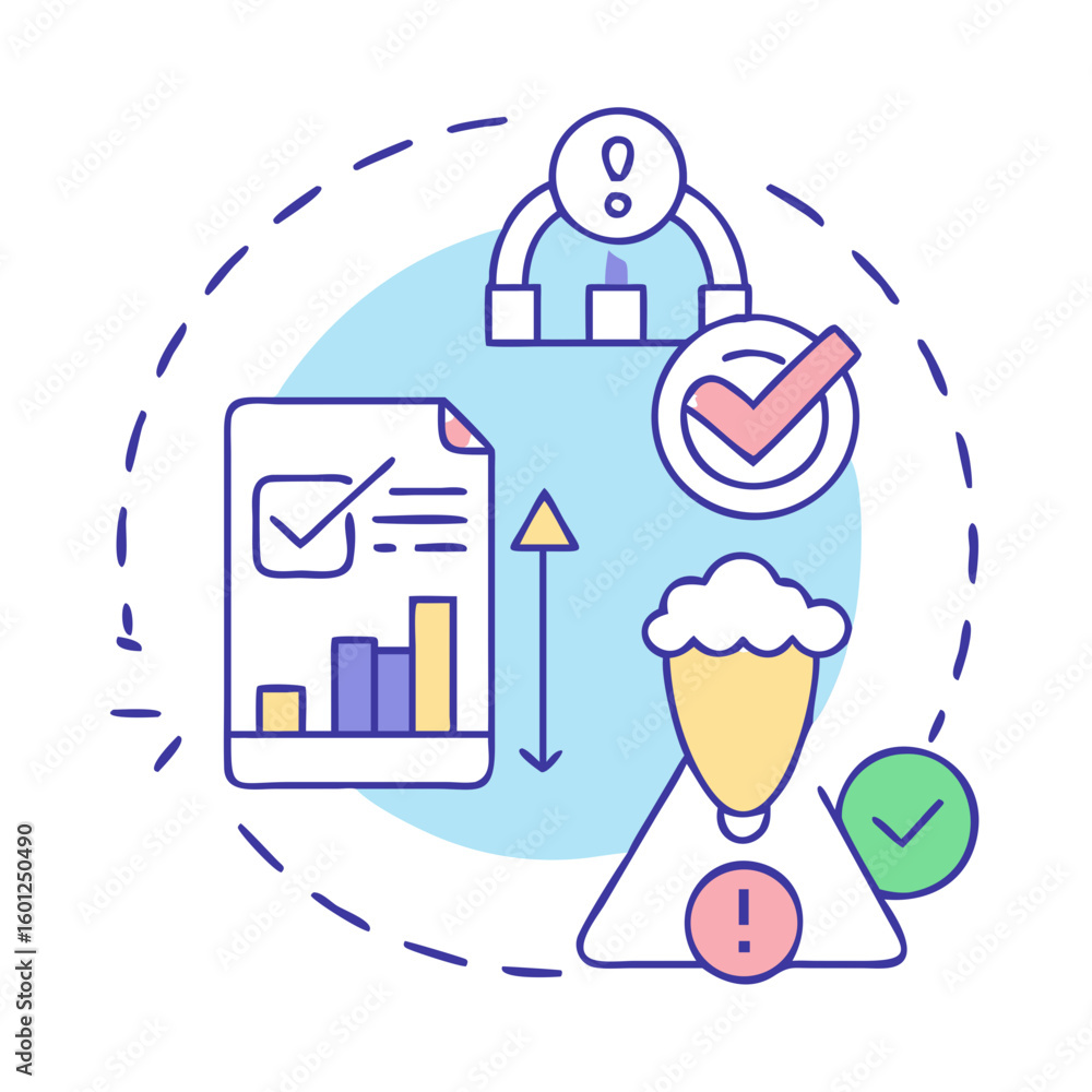 Poster effective data analysis and project management flowchart illustrating strategy and optimization