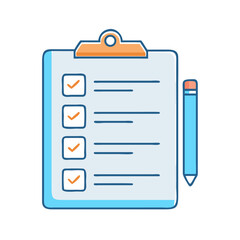 Checklist on a Clipboard with Pencil Complete Tasks and Planning Illustration