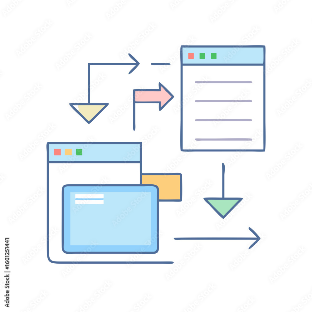 Poster abstract workflow diagram depicting data flow with arrows and website interfaces