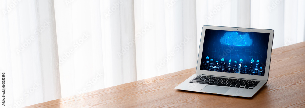Poster cloud computing software for modish remote work and personal data storage