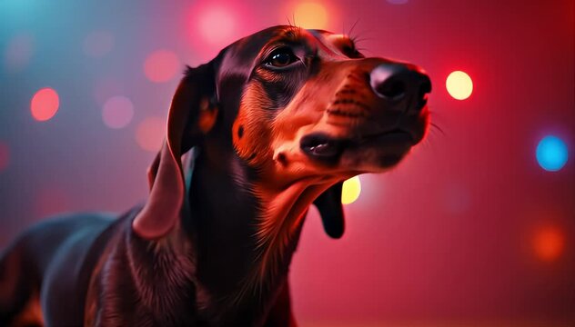 Coonhound roaring softly with a baying bark
