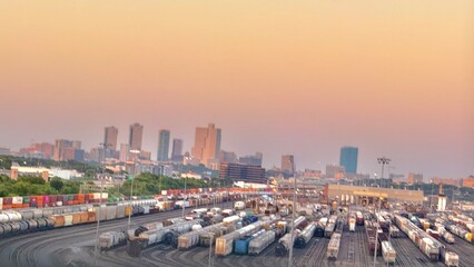 Aerial view of Fort Worth, Texas, USA 