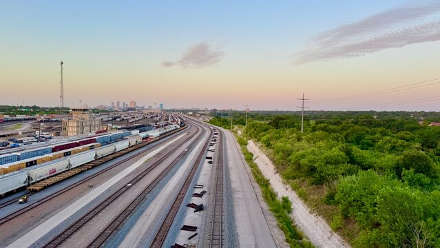 Aerial view of Fort Worth, Texas, USA  - Powered by Adobe