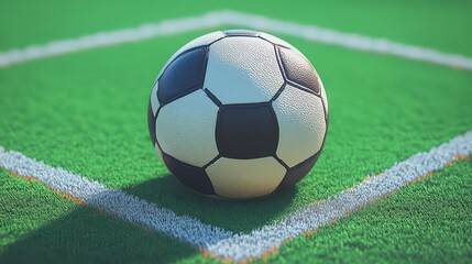 Soccer Ball on Field Corner