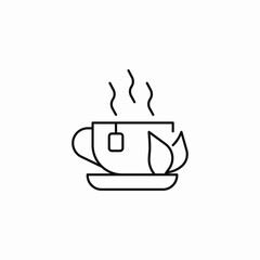 steaming tea cup icon sign vector