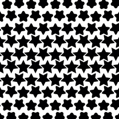 pattern of black five pointed stars in horizontal rows. The shape of the stars gradually changes, creating an optical illusion 