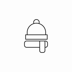 winter hat scarf icon sign vector
