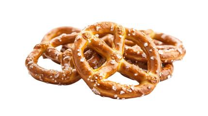 Pile of Salty Pretzels on Transparent Background Perfect for Snack and Food Illustrations
