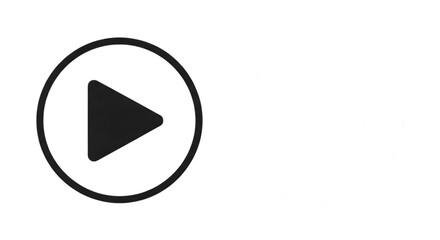 A simple black play button icon with a triangle inside a circle on a transparent background