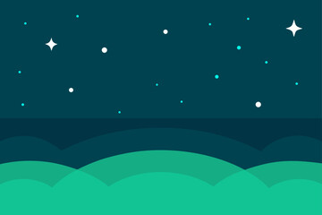 Fototapeta premium vector illustration of a night landscape