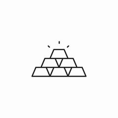 stacked gold bars icon sign vector