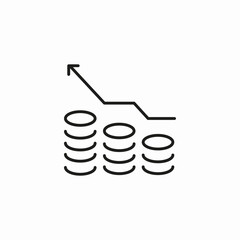 stacks coins growth icon sign vector