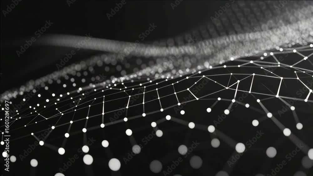 Poster a black and white of a pattern of dots. the dots are arranged in a grid and are very close together