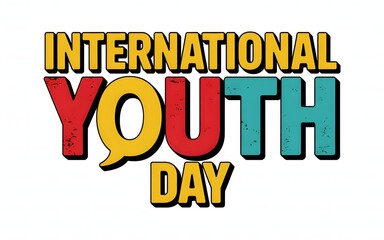Obraz premium International youth day bold colorful text celebration