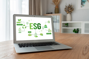 ESG environmental social governance policy for modish business to set a standard to achieve high...