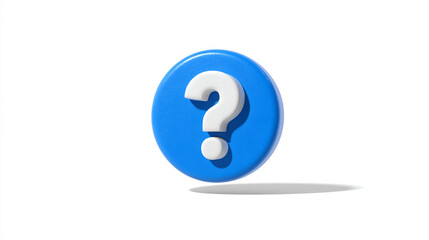 Question Mark Icon: A vibrant 3D rendered question mark icon floats against a clean backdrop, inviting curiosity and sparking thought. The design is sleek and modern.