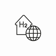 hydrogen global energy icon sign vector