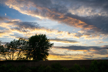 sunset skies over the midwest