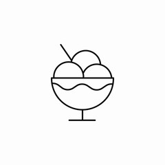 bowl scoop icecream icon sign vector