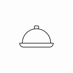 covered serving platter icon sign vector