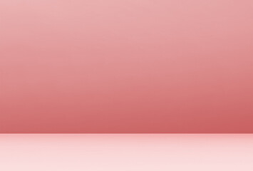 Empty pink red colour room studio with sunlight effect shadow on the floor and wall for product presentation. Minimal backdrop design. Cosmetic, beauty and fashion showroom. Summer background mock up.