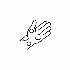 hand skin problem icon sign vector