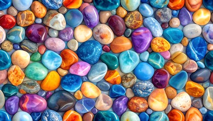 Vibrant colorful stones.  A plethora of pebbles