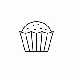 plain muffin pastry icon sign vector