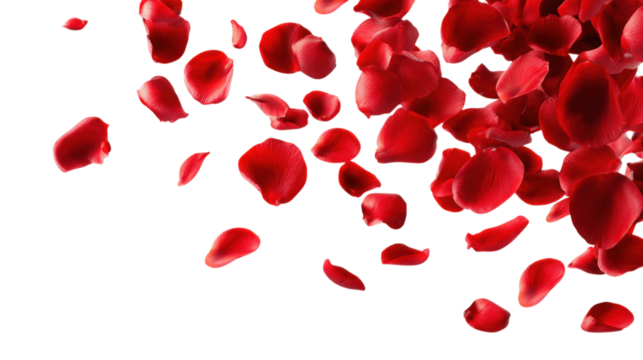 Scattered Red Petals on a Neutral Backdrop for Floral and Delicate Design Projects