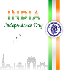 Patriotic Indian Square Banner Design for Independence Day Celebration