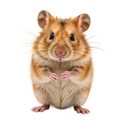 Adorable golden brown hamster with chubby cheeks captured in a charming and playful pose Perfect for animal lovers and cute pet themes