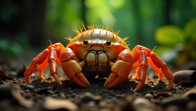 Crab softly crying during molt