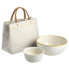 Elegant Porcelain Bowl Set with Tote Bag: Perfect for Gifting or Everyday Use