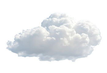 Fluffy white cumulus cloud floating in the sky isolated on transparent background