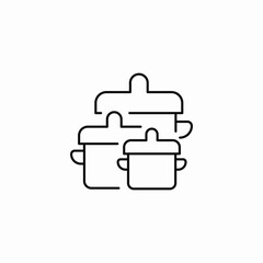 cooking pots stack icon sign vector