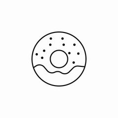 frosted doughnut sprinkles icon sign vector